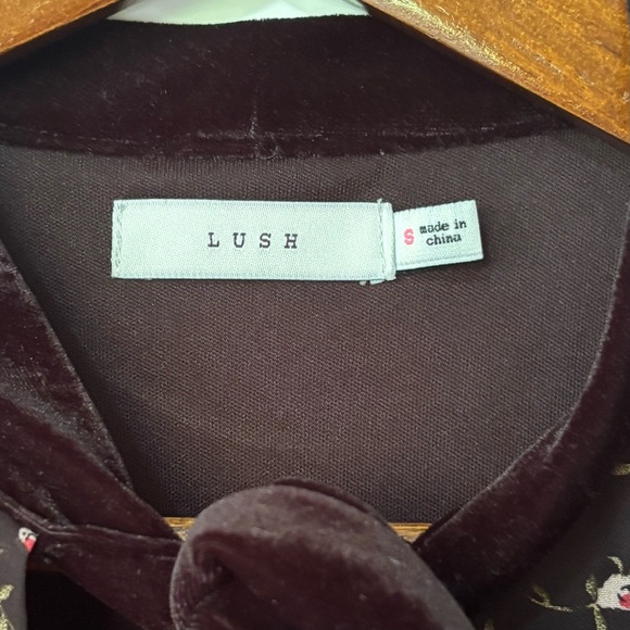 LUSH| Feminine Sheer Black Floral Red Rose Long Sleeve Ruffled Dress Sz S - Picture 3 of 7